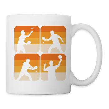  Tischtennis Ballwechsel bis zum Sieg Retro Kachel - Tasse - Weiß - Rechts