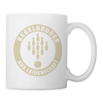 Kegelbruder aus Leidenschaft Kegeln Emblem - Tasse - Weiß - Rechts