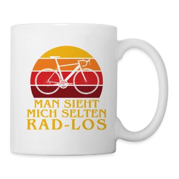 Man sieht mich selten rad-los Retro Fahrrad - Tasse - Weiß - Rechts
