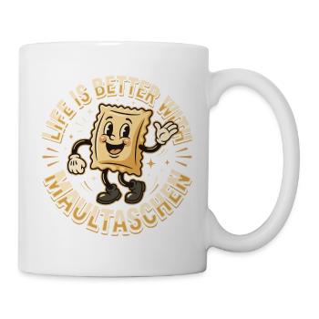 Maultaschen Retro Cartoon - Tasse - Weiß - Rechts