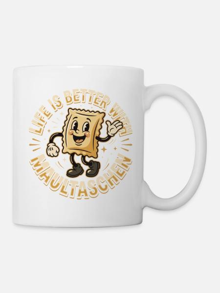 Maultaschen Retro Cartoon - Tasse - Weiß
