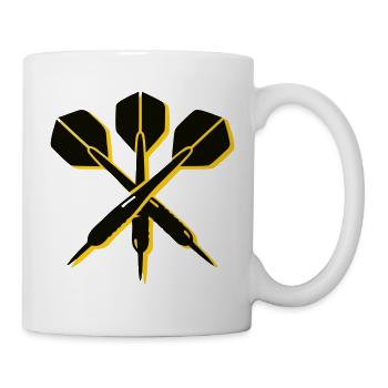 Gekreuzte Dartpfeile Logo - Tasse - Weiß - Rechts