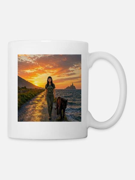 Beißer mit Panther - Tasse - Weiß