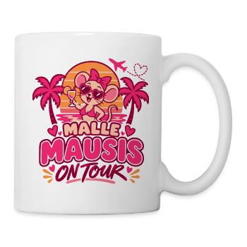 Malle Mausis On Tour – Mädels Trip - Tasse - Weiß - Rechts