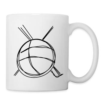 Wollknäuel handgezeichnet - Tasse - Weiß - Rechts