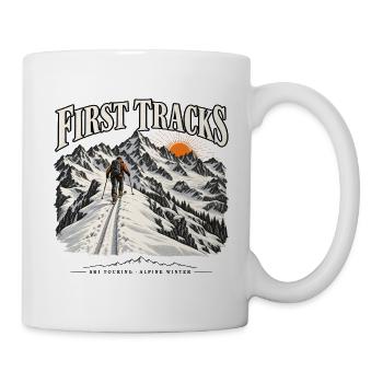 First Tracks – Skitour im Morgengrauen - Tasse - Weiß - Rechts