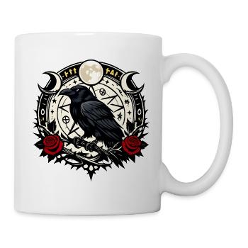 Rabe im Mondkreis - Tasse - Weiß - Rechts