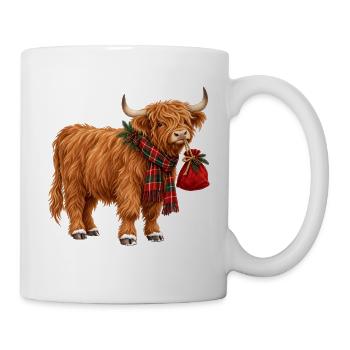 Hochlandrind Weihnachten Highland Cow Geschenk - Tasse - Weiß - Rechts