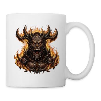Dämon Teufel Höllenfürst - Tasse - Weiß - Rechts