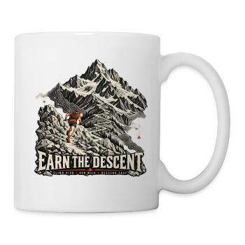 Earn The Descent – Topographic Ultra Trail - Tasse - Weiß - Rechts