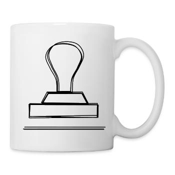 Stempel handgezeichnet - Tasse - Weiß - Rechts