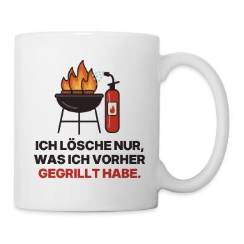 Ich lösche nur, was ich gegrillt habe - Tasse - Weiß - Rechts