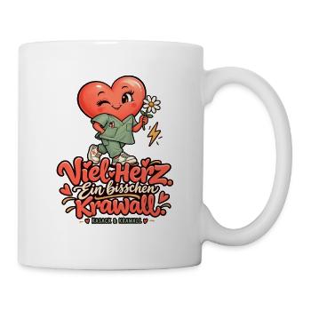 Viel Herz, Ein Bisschen Krawall - Tasse - Weiß - Rechts
