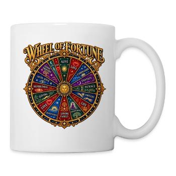 Glücksrad – Mystisches Goldenes Glücksrad - Tasse - Weiß - Rechts