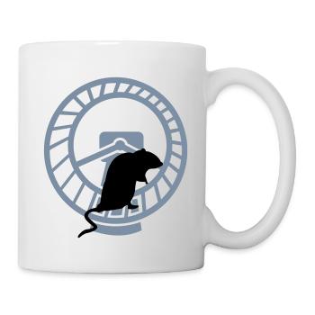 Ratte im Hamsterrad / rat in a wheel (2c) - Mug - white - Right