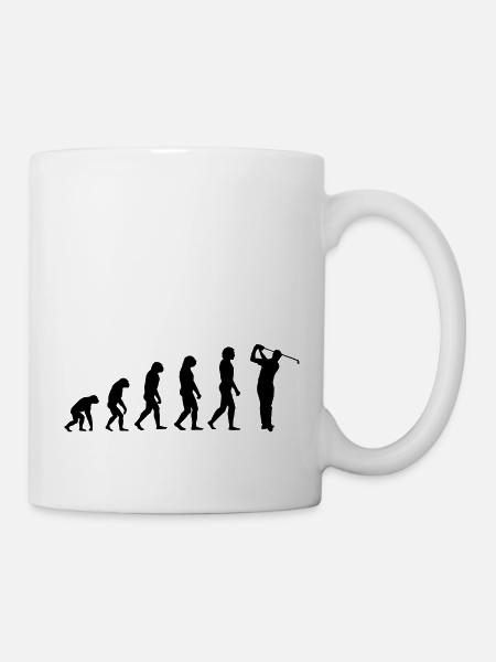 Golfspieler Evolution - Tasse - Weiß