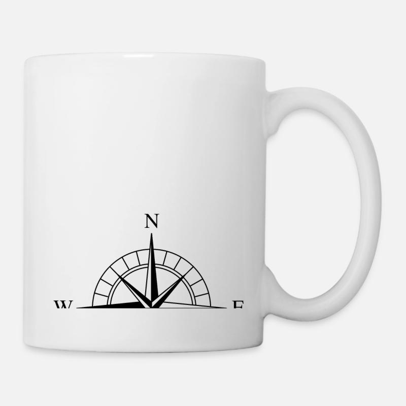 halber Kompass - Tasse - Weiß