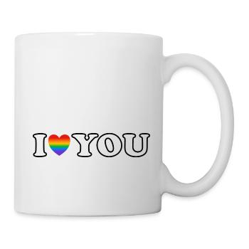 Je t’aime - couple gay - cœur arc-en-ciel - Mug blanc - blanc - Droite