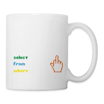 Funny SQL Query: 8-Bit Middle Finger for Geeks - Mug - white - Right