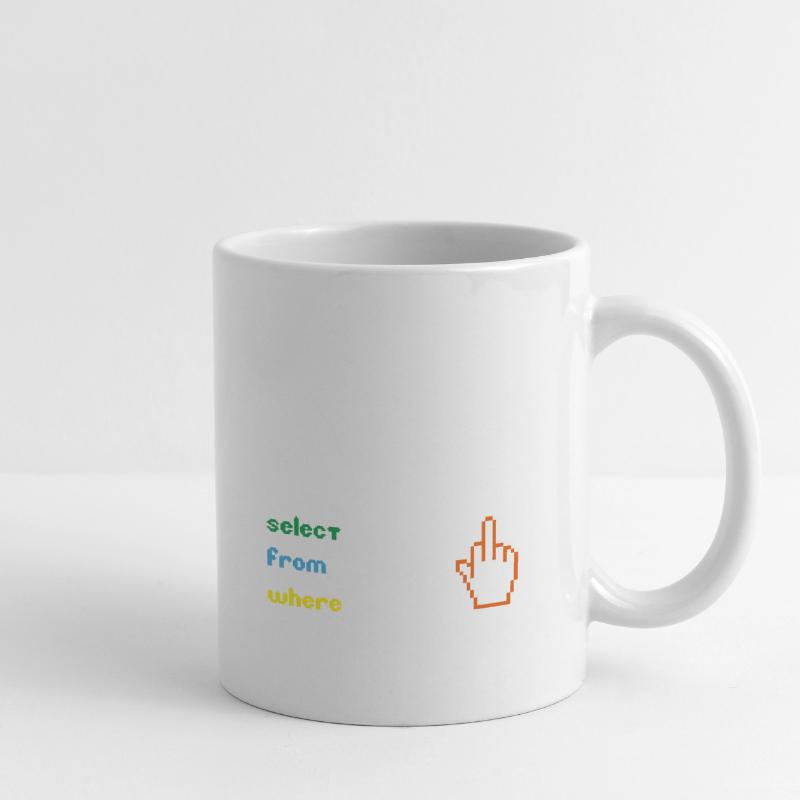 Funny SQL Query: 8-Bit Middle Finger for Geeks Mug