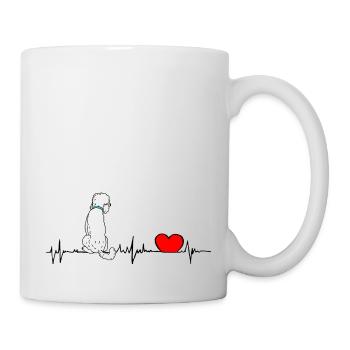 Doodle Herzlinie - heartbeat Doodle - Tasse - Weiß - Rechts