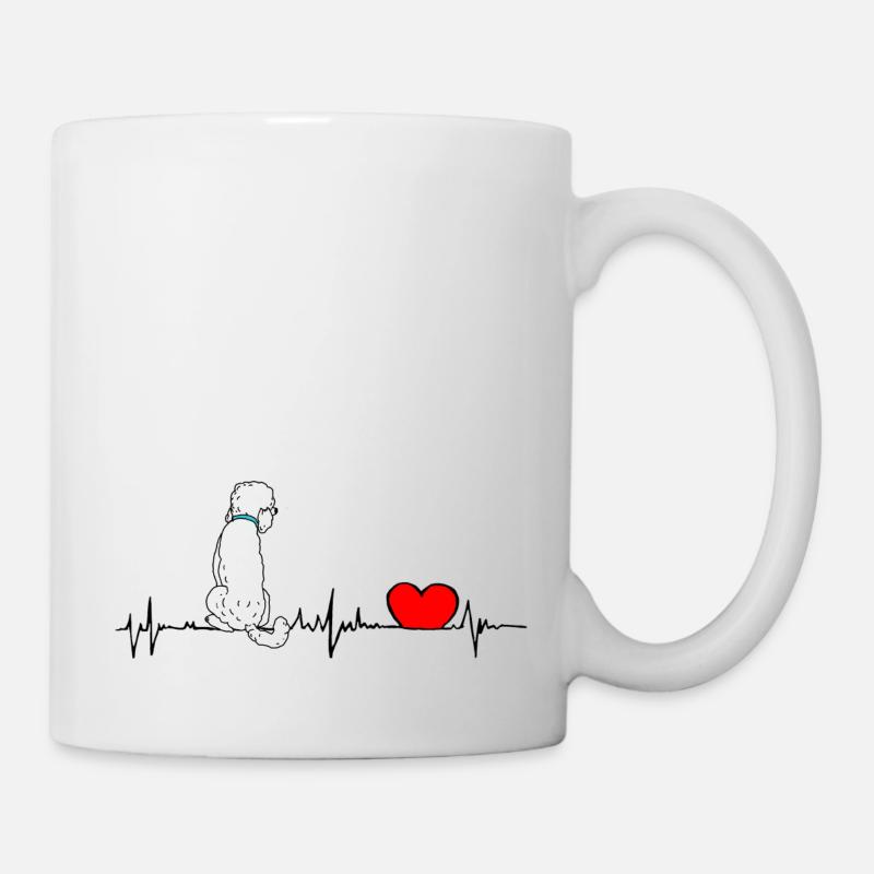 Doodle Herzlinie - heartbeat Doodle - Tasse - Weiß