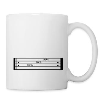 Triathlon: natation, cyclisme, course à pied - Mug blanc - blanc - Droite