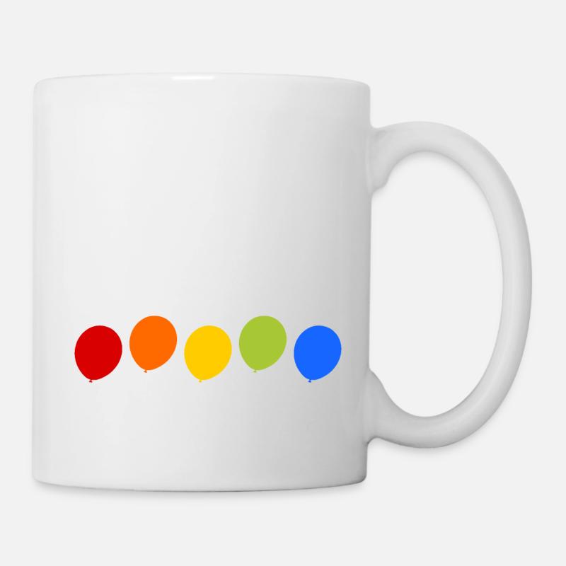 Luftballon bunt - Tasse - Weiß