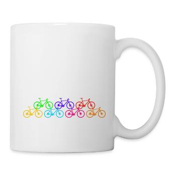 colorful bicycles in rainbow colors - Mug - white - Right