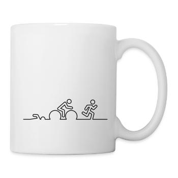 Triathlon, natation, cyclisme et course à pied. - Mug blanc - blanc - Droite