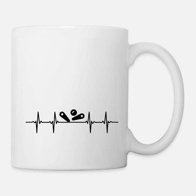 Heartbeat flipper flipper noir - Mug blanc - blanc