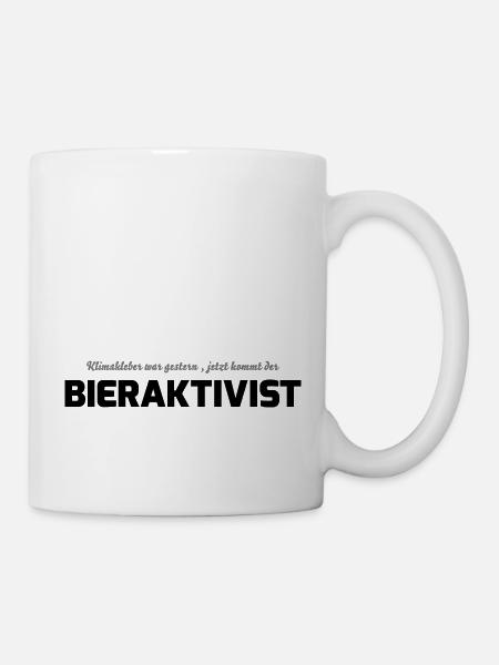 Klimakleber - Bieraktivist - Tasse - Weiß