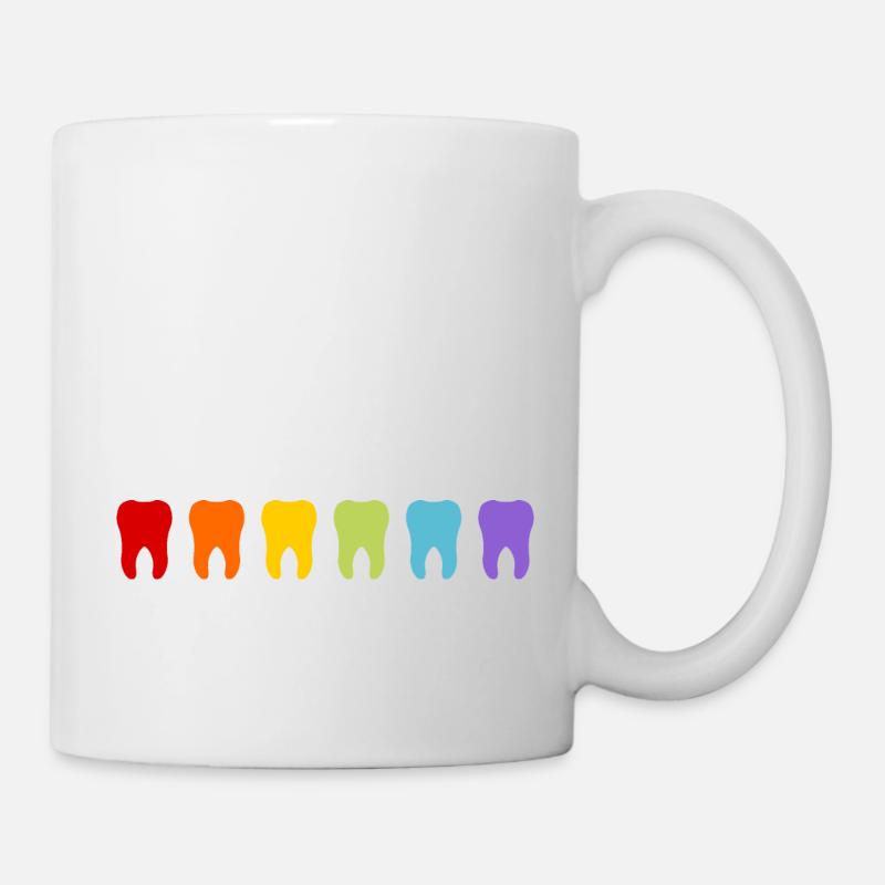 bunte Zähne - Tasse - Weiß