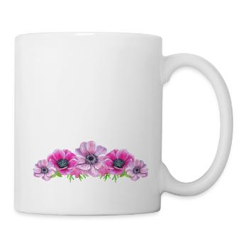 Anemone Flowers Flower Pink Butterfly Florist - Mug - white - Right