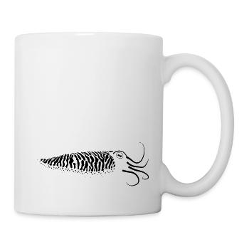 Squid, cuttlefish well camouflaged as black graphic - Mug - white - Right