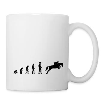 Dressurreiten Pferd Reiterin Reiten – Evolution - Tasse - Weiß - Rechts