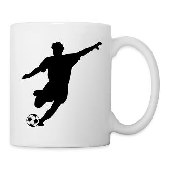 Fußballspieler Silhouette / soccer footballer - Tasse - Weiß - Rechts