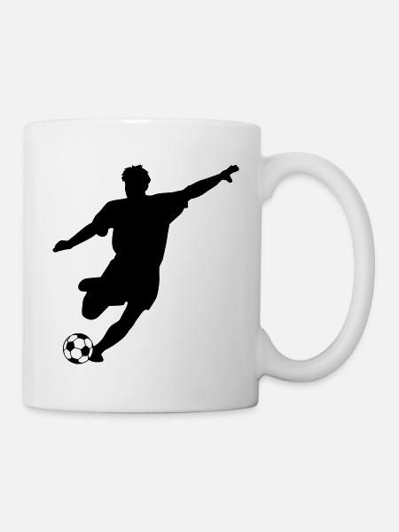 Fußballspieler Silhouette / soccer footballer - Tasse - Weiß