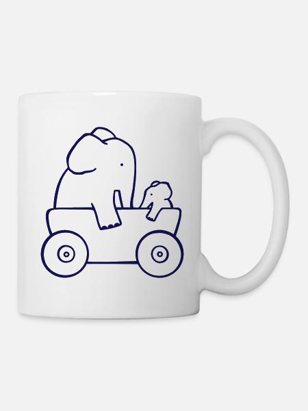 2 Elefanten - Tasse - Weiß