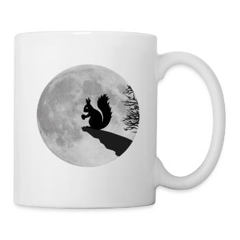 Nuit de pleine lune lune écureuils Acorn - Mug blanc - blanc - Droite