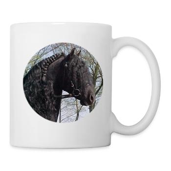 Kopf Friesenhengst - Tasse - Weiß - Rechts