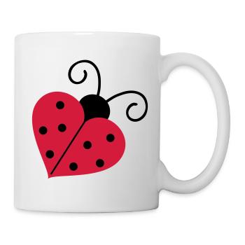 Marienkäfer Herz - Tasse - Weiß - Rechts