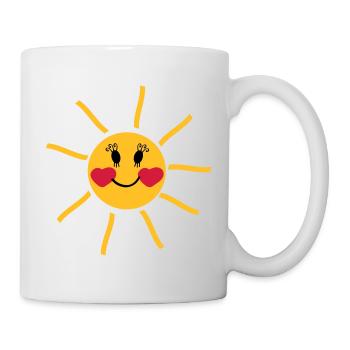 lachende Sonne mit Wangen in Herzform - Tasse - Weiß - Rechts