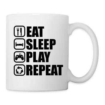 EAT SLEEP PLAY GEEK GAMER GAMING - Tasse - Weiß - Rechts
