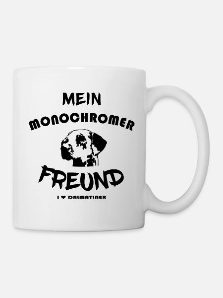 Mein monochromer Freund - Ich liebe Dalmatiner - Tasse - Weiß