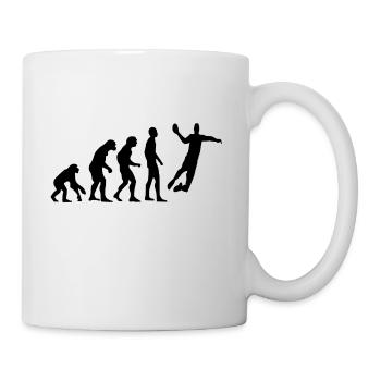 Human Evolution Handball - Tasse - Weiß - Rechts
