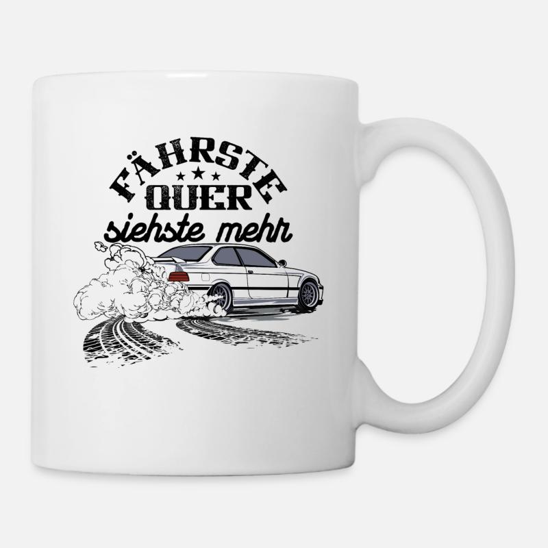 E36 drifting Bimmer fährste quer siehste mehr - Tasse - Weiß