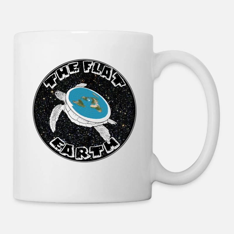 flat earth - Tasse - Weiß
