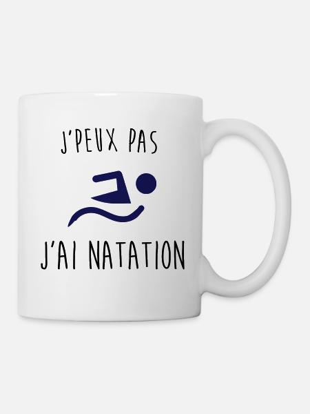 j'peux pas j'ai natation - Mug blanc - blanc