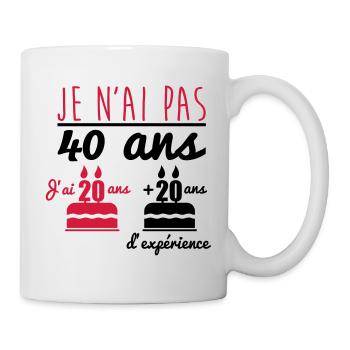 Pas 40 ans anniversaire,cadeau d'anniversaire - Mug blanc - blanc - Droite